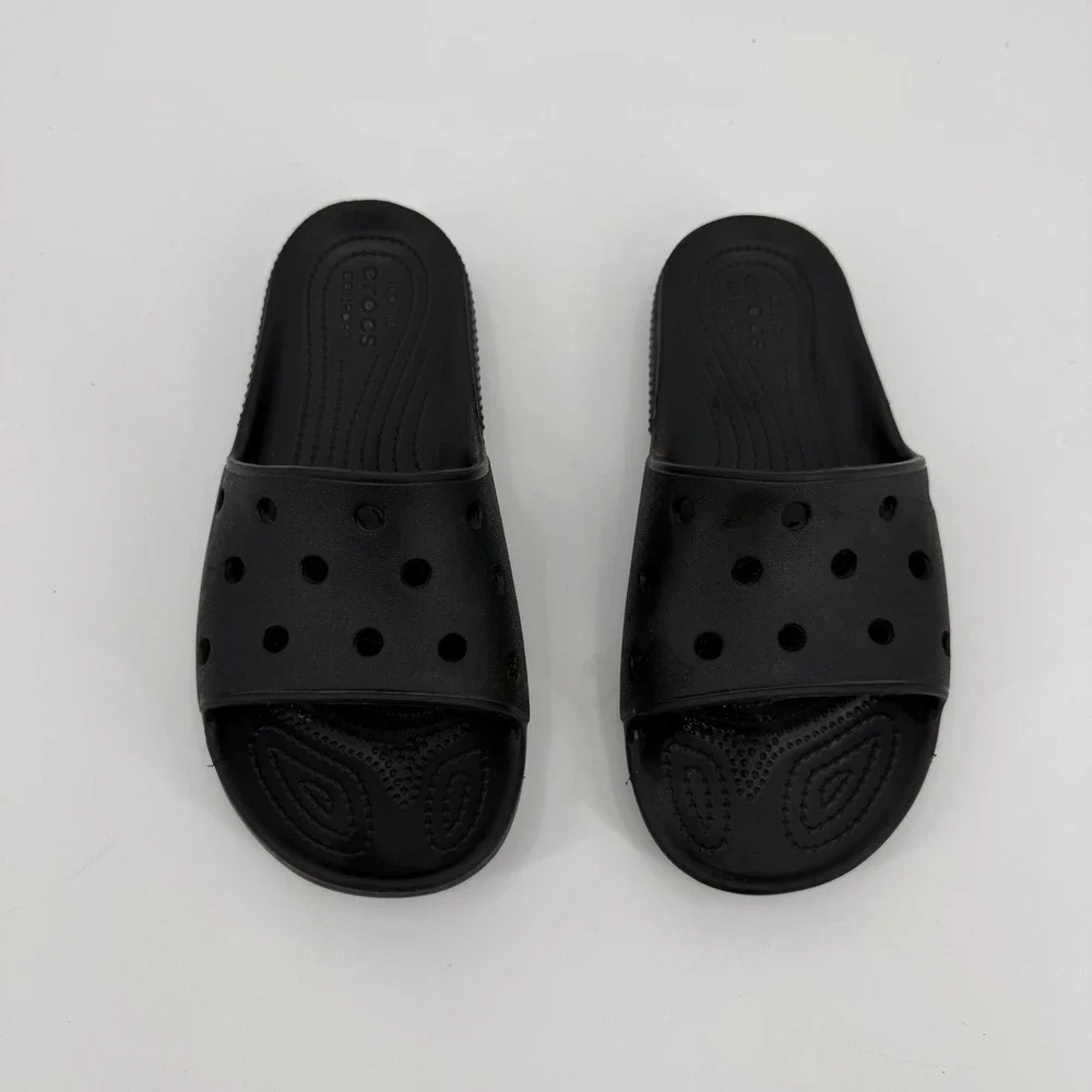 Crocs Classic Slides Black Mens 5 Womens 7 Slip On Comfort Sandals 206121-001